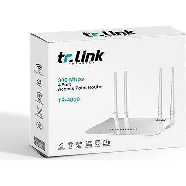 Tr-Link TR-4000 Access Point Router 300 Mbps 4 Anten 4 Port Geniş Kapsama Alanı ve Hızlı Bağlantı